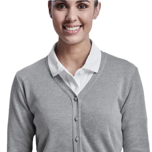 Ladies Quantum Low Pill Cardigan Close Up Collar